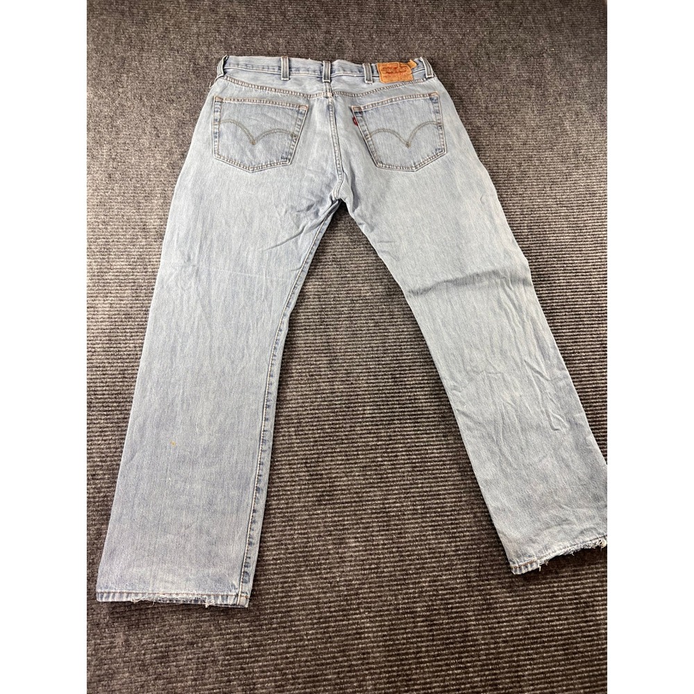 Vintage Levis 501 XX Jeans Mens 32x29 Light Wash USA Distressed Button Fly Denim - Picture 7 of 16